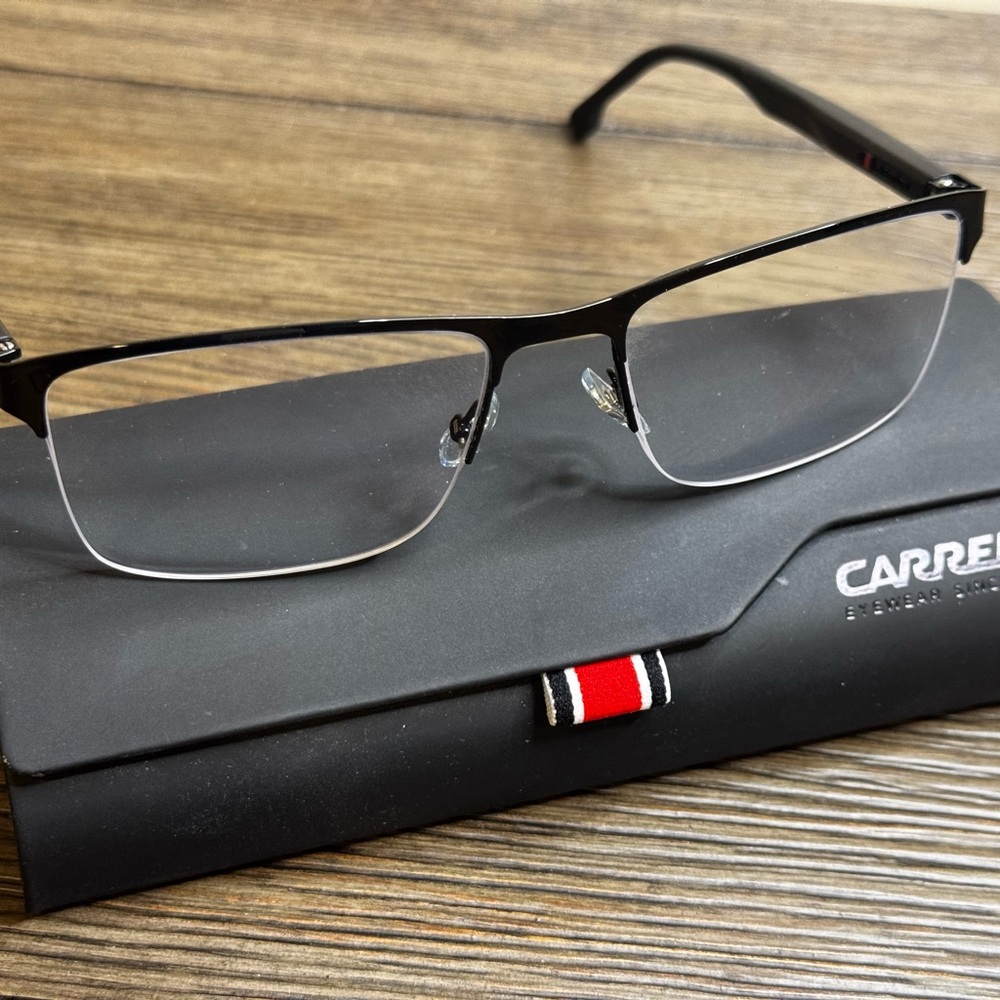 Carrera Black Rectangular Eyeglasses with Case